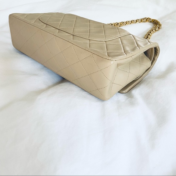 SOLD - Chanel Beige Classic Quilted Medium Double Flap Bag - Picture 5 of 12